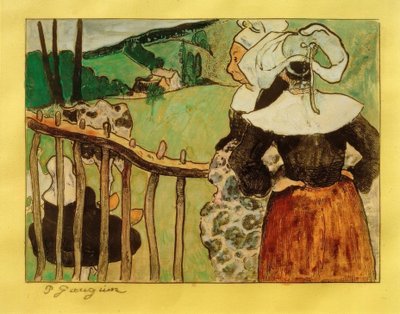 バリエールでブルターニュの女性 作： Paul Gauguin