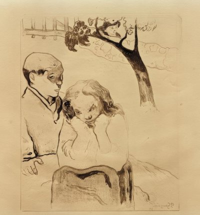 バリエールでブルターニュの女性 作： Paul Gauguin