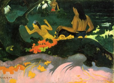 海辺で 作： ポール・ゴーギャン