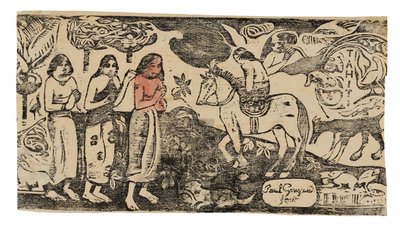 居住地の変更、後期木版画組曲より 作： Paul Gauguin