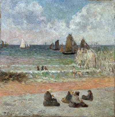 ディエップの海岸 par Gauguin, Paul Eugene Henri (1848-1903).キャンバスに油彩、サイズ：71,5x71,5 作： Paul Gauguin