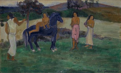 フィギュアと馬の構図 作： Paul Gauguin