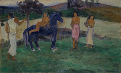 フィギュアと馬の組み合わせ、1902。 作： Paul Gauguin