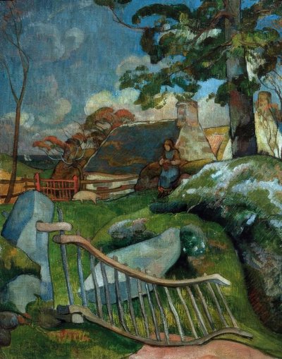 門（豚群） 作： Paul Gauguin
