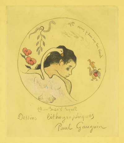 中国プレートのデザイン、1889 作： Paul Gauguin