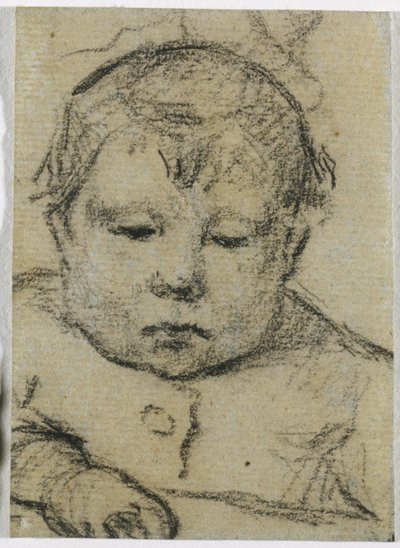 子供の頃のエミール・ゴーギャン、右手を前に 1875-76年頃（黒いクレヨン） 作： ポール・ゴーギャン