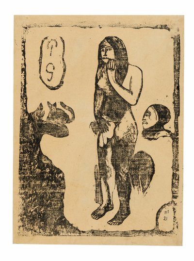 イヴ、後期ウッドブロック版画組曲より 作： Paul Gauguin