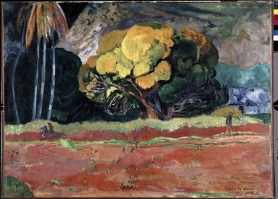 Fatata Te Moua (山のふもとまたは大きな山で)。 ポール・ゴーギャン (1848-1903) の絵画 作： Paul Gauguin
