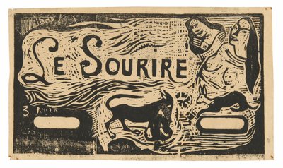 キツネ、2人の女性の胸像、ウサギ、「Le sourire」のためのヘッドピース 作： Paul Gauguin