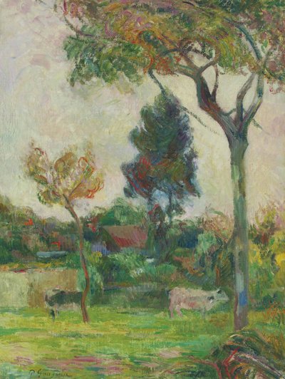 フランス語：Deux vaches au pré（草原の2頭の牛 作： ポール・ゴーギャン