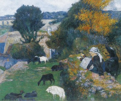 フランス語  La bergère bretonne ブルトンの羊飼いの女 作： ポール・ゴーギャン