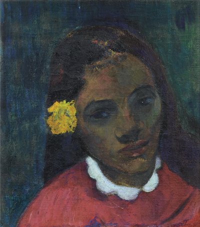 フランス語：Tête de Tahitienne, または La Fleur qui écoute 作： ポール・ゴーギャン