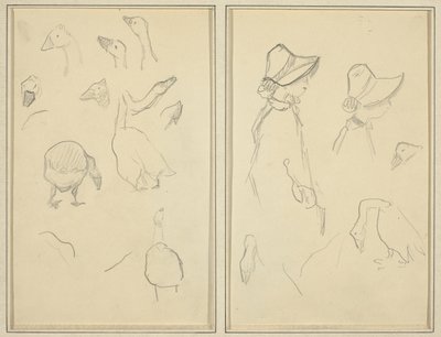ガチョウ; ガチョウのボンネットの女の子 [直訳] 作： Paul Gauguin