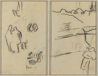 人間の形のグループ。 座っている男 [直訳] 作： Paul Gauguin