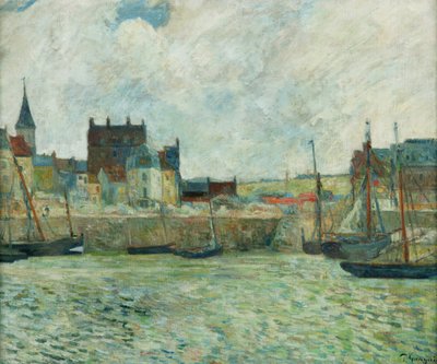 港の風景、ディエップ、1885-86年頃（キャンバスに油彩） 作： Paul Gauguin