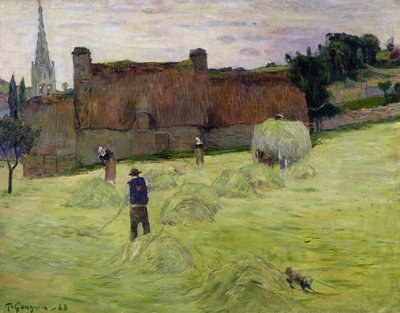 ブルターニュの干し草、1888 作： Paul Gauguin