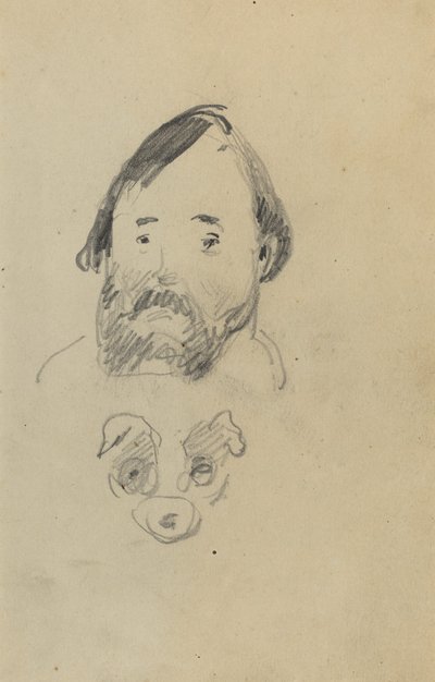 犬の頭を持つひげを生やした男の頭 [直訳] 作： Paul Gauguin
