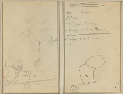 猿の頭; ボトルと飲料の在庫 [裏面] 作： Paul Gauguin