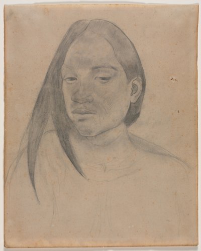 タヒチアンウーマンの頭、1891年。 作： Paul Gauguin
