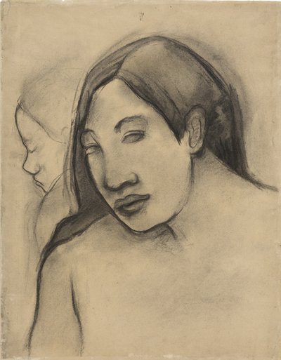 タヒチの女性の首長、正面および縦断ビュー、1891-93 作： Paul Gauguin