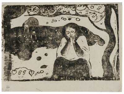 後期木版画組曲より「人間の悲惨さ 作： Paul Gauguin