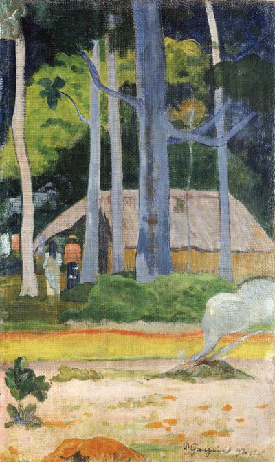 木の小屋、1892 作： Paul Gauguin