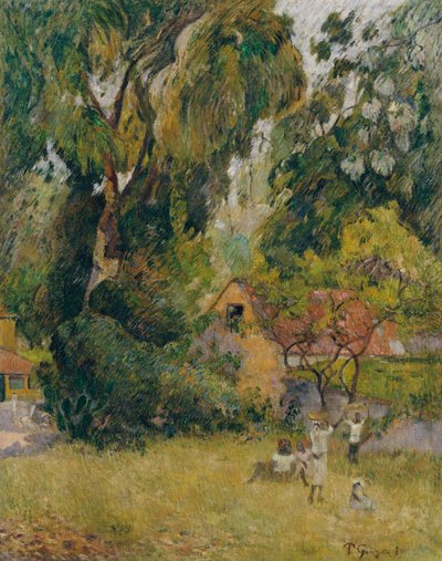 木の下の小屋 作： Paul Gauguin