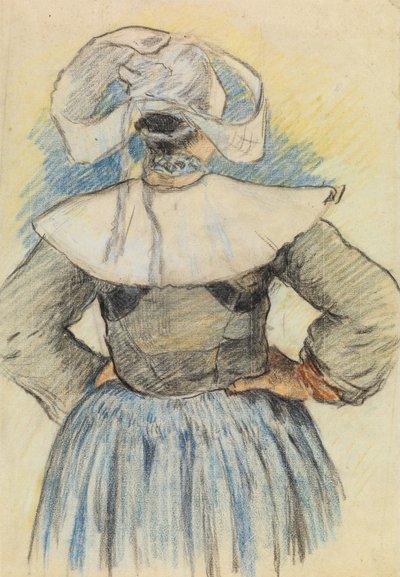 ラ・ブルトンヌ、ポン＝アヴァン 1886年頃（紙にチョーク） 作： Paul Gauguin