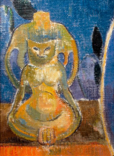 La belle Angele, Madame Satre (1868-1932) ポン・アヴェンのホテルマン、彫刻の細部 作： Paul Gauguin
