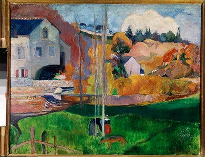 ブルターニュの風景、工場のダヴィッド（油彩・キャンバス 作： Paul Gauguin