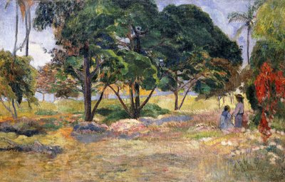 3本の木のある風景、1892年 作： Paul Gauguin