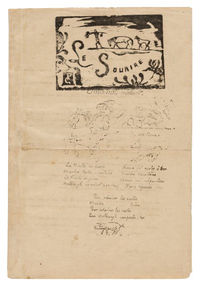 笑顔：いたずら日記 1900年2月 作： Paul Gauguin