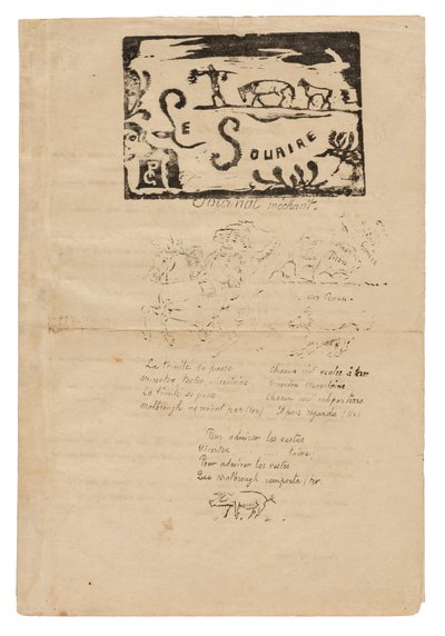 笑顔：いたずら日記 1900年2月 作： Paul Gauguin