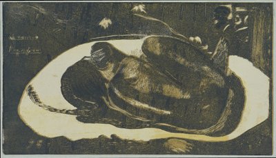 亡霊を恐れる嘘つき少女 死者の霊に見られる Mauao tupapau (オブジェクトのタイトル) 作： Paul Gauguin
