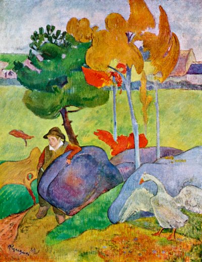 ガチョウのいるブルトン少年、1889年1939年。 作： Paul Gauguin
