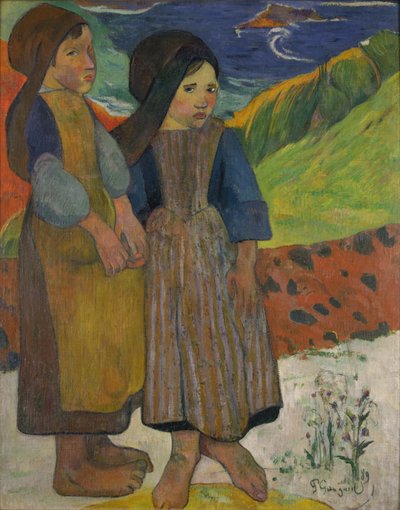 海沿いのリトルブルトンガールズ 作： Paul Gauguin