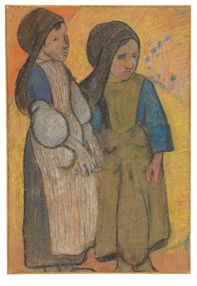 海の前の小さなブルトン人II 作： Paul Gauguin