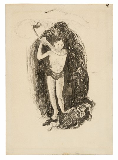 斧を持つ男 作： Paul Gauguin