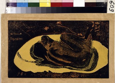 Manao Tupapau (死者の霊が見張っている)。 ポール ゴーギャン (1848-1903) による彫刻 作： Paul Gauguin