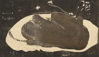 マナオ・トゥパパウ 彼女は幽霊に悩まされている、1893-1894年。 作： Paul Gauguin