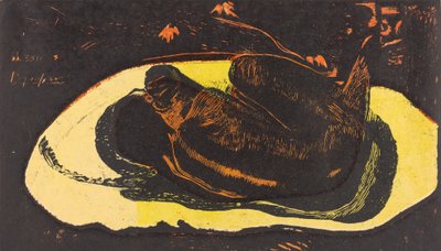 Manao Tupapau 彼女は幽霊に悩まされている、18941895. 作： Paul Gauguin