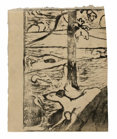 Manao tupapau (彼女は幽霊のことを考える、または幽霊は彼女のことを考える) 作： Paul Gauguin