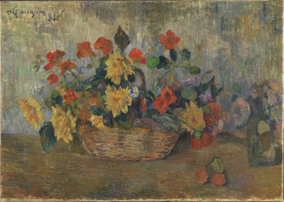 ナスタチウムとダリアのバスケット仕立て 作： Paul Gauguin