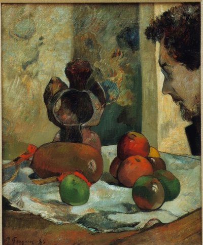 ラヴァルのプロフィールのある静物 作： Paul Gauguin