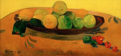 果物とピーマンのある静物 作： Paul Gauguin