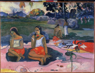 ""Nave Nave Moe" (聖なる春: 甘い夢) Paul Gauguin (1848-1903) (ポスト印象派) による絵画 1894 Dim. 73x98 cm サンクトペテルブルク、エルミタージュ美術館 作： Paul Gauguin