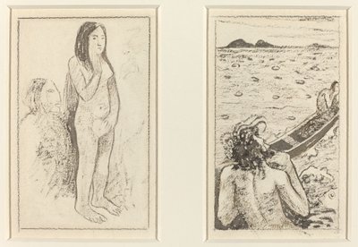 パラオの手 ヴァラウ・イノ（左）。 タヒチの伝説（右） 作： Paul Gauguin