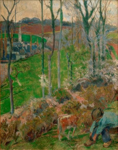 ポンアヴァン、ブルターニュの風景 作： Paul Gauguin