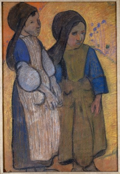海沿いの小さなブルトンの女の子II 作： Paul Gauguin