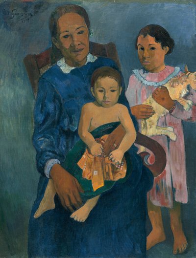 子供を連れたポリネシアの女性 作： Paul Gauguin